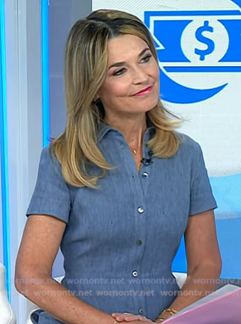 Savannah's short sleeve denim shirtdress on Today