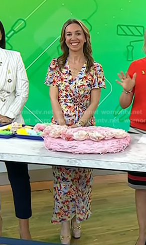 Shannon Doherty's multicolor floral print dress on Today