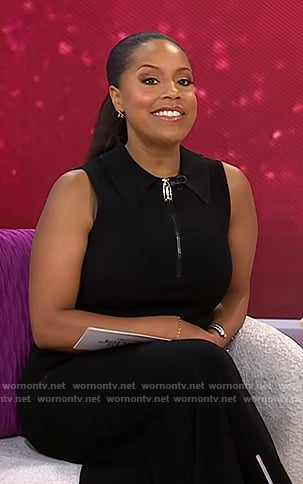 Sheinelle's black zip front sleeveless dress on Today