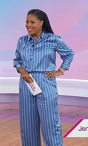Sheinelle's blue striped shirt and pants on Today