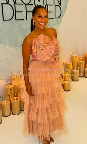 Sheinelle's pink tiered tulle dress on Today