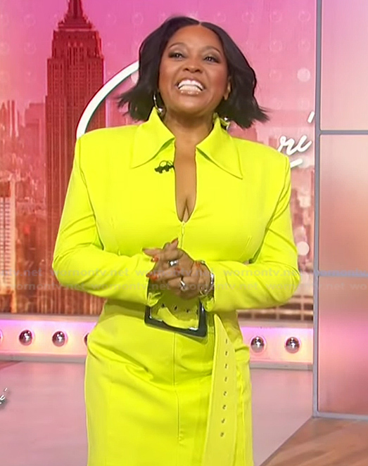 Sherri's lime belted blazer dress on Sherri