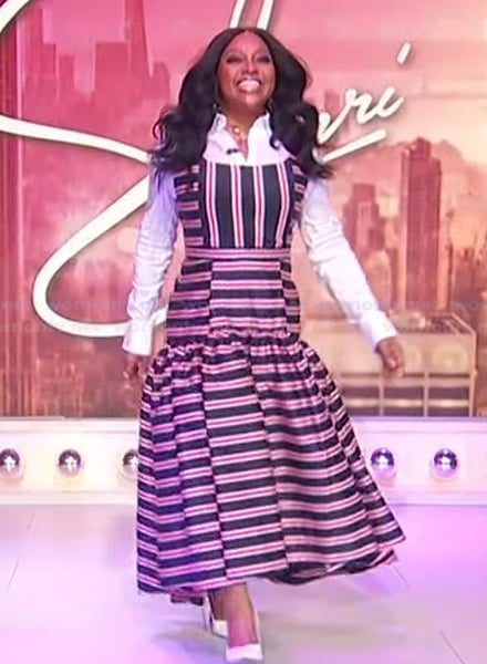 Sherri's striped sleeveless dress on Sherri