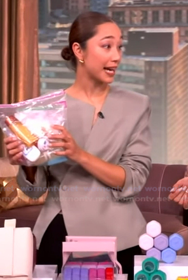Steph Hon's gray asymmetric blazer on The View