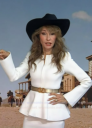 Susan Lucci's white peplum jacket and pencil skirt on Today