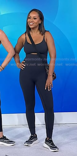 Talia Parkinson-Jones's black cutout active jumpsuit on Today