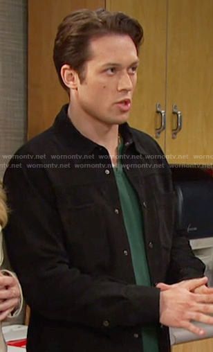 Tate's black suede shirt on Days of our Lives
