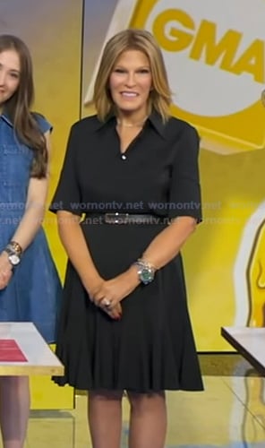Tory's black pleated shirtdress on Good Morning America