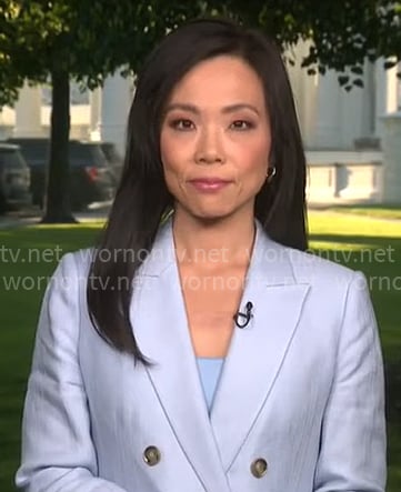 Weijia Jiang's light blue blazer on CBS Mornings