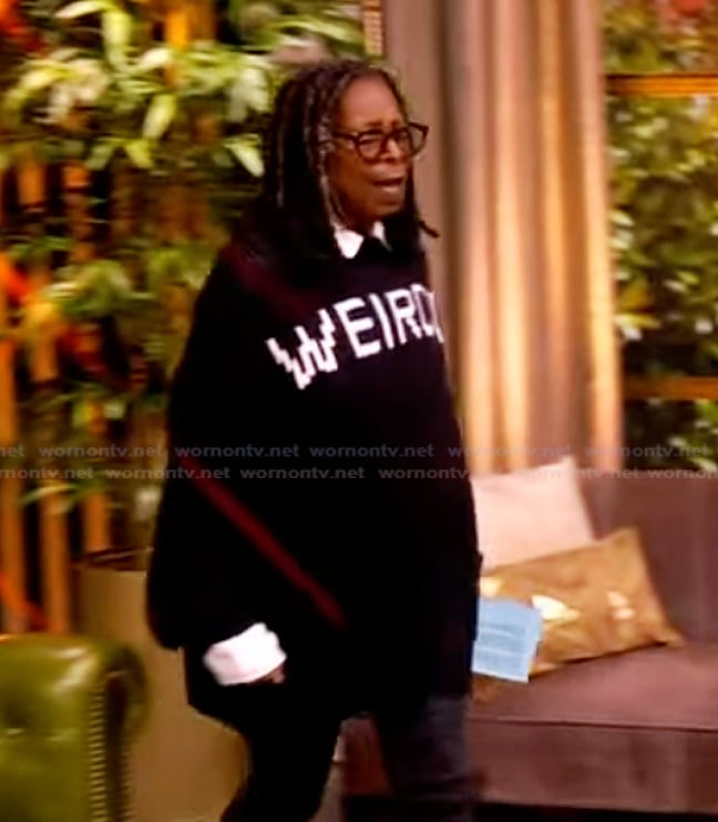 Whoopi's black weirdo sweater on The View