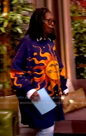 Whoopi's sun graphic oversized sweater on The View