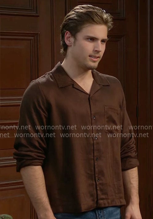 Will's brown button down shirt on The Bold and the Beautiful