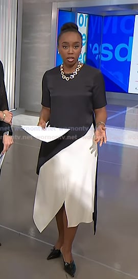 Zinhle's black asymmetric top on NBC News Daily