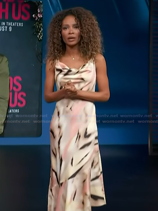 Zuri's abstract print dress on Access Hollywood