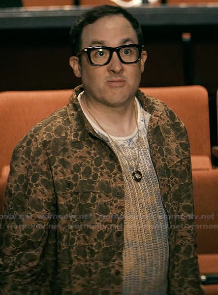 Adam's printed camo shirt on The Boys
