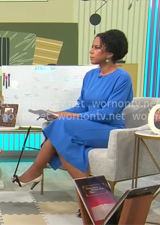 Adriana Diaz's blue midi dress on CBS Mornings