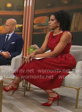 Adriana Diaz's red sleeveless dress on CBS Mornings