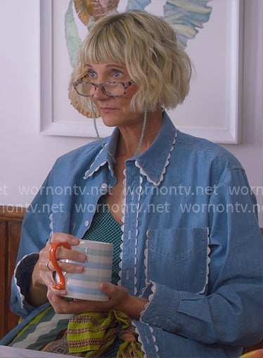 Anne's chambray shirt with scallop trims on The Four Seasons