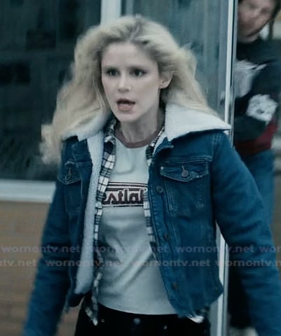 Annie's sherpa denim jacket on The Boys