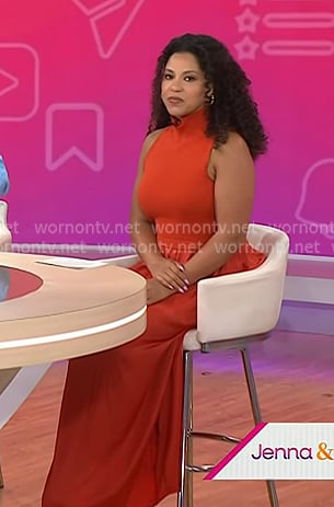Arianna's red sleeveless dress on Today