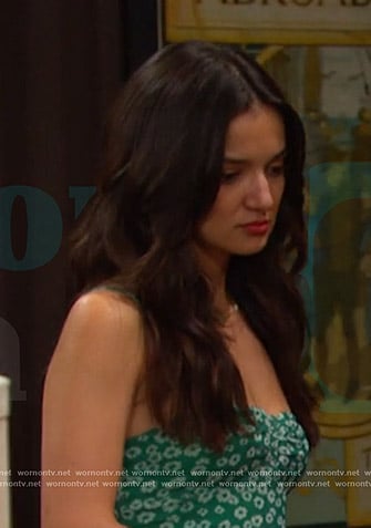 Ari's green floral mini dress on Days of our Lives