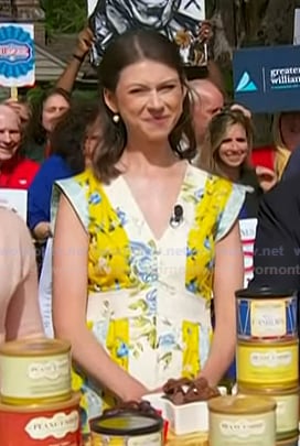 Betsy Watson's yellow floral v-neck dress on Today