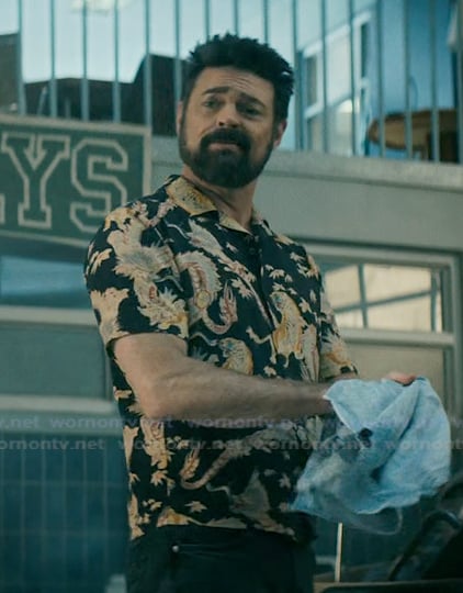 Billy's dragon print shirt on The Boys