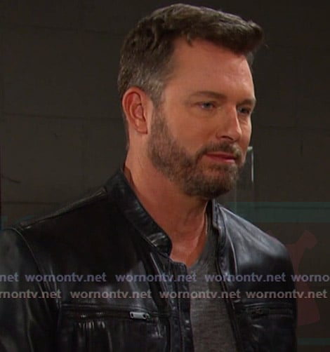 Brady’s black leather zip jacket on Days of our Lives