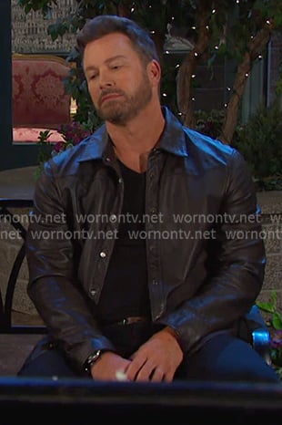 Brady's dark brown western leather shirt on Days of our Lives