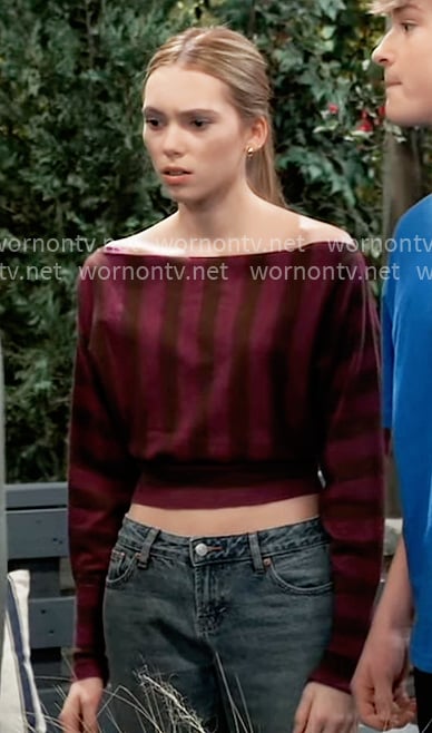 Charlotte's striped long sleeve top on General Hospital