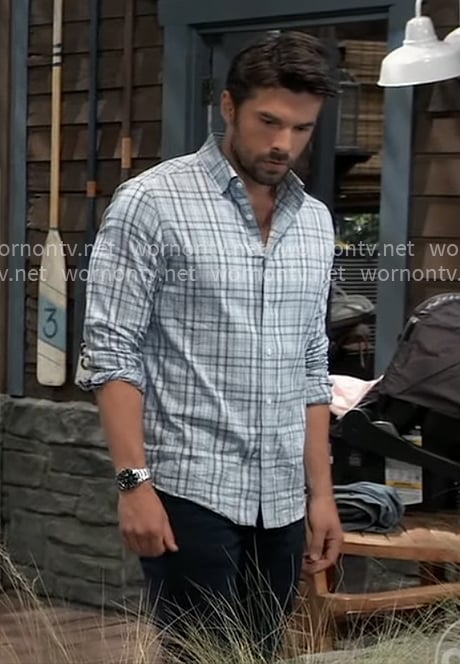 Chase's blue plaid shirt on General Hospital
