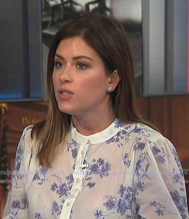 Chloe Melas's white floral blouse on NBC News Daily