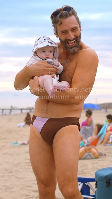 Claude's brown and pink swimsuit on The Four Seasons