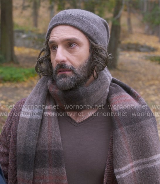 Claude's plaid scarf on The Four Seasons