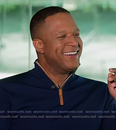 Craig's navy quarter zip sweater on Today
