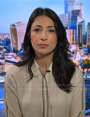 Danielle's ivory striped blouse on NBC News Daily