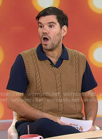 Danny Murphy's brown cable knit vest on Today
