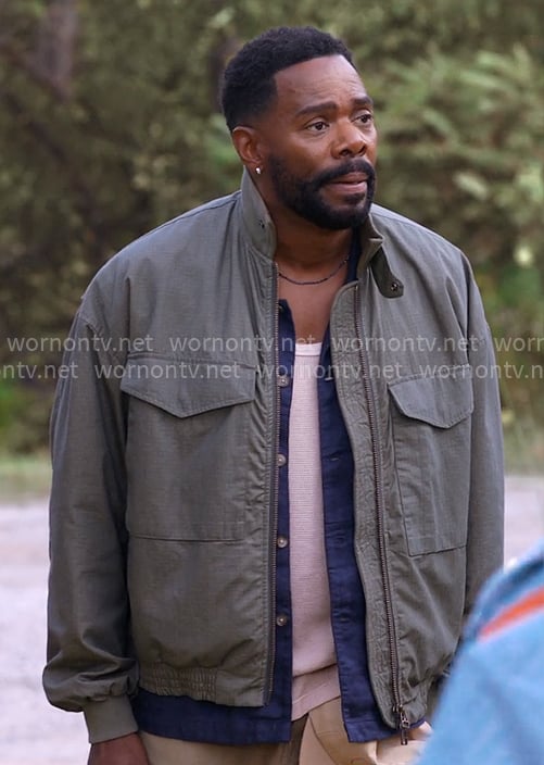 Danny's olive bomber jacket on The Four Seasons