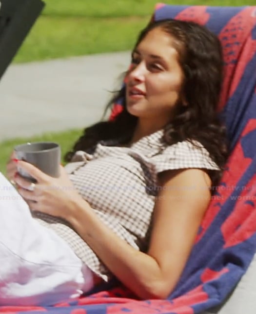 Dara's gingham check print top on Summer House