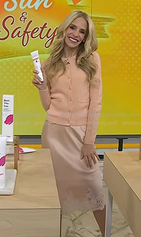 Dr. Marnie Nussbaum's pink cardigan and lace trim skirt on Today