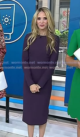 Dr. Marnie Nussbaum's purple long sleeve sheath dress on Today