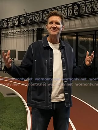Dr. Matthew Nurse's blue shirt jacket with white stitching on Today