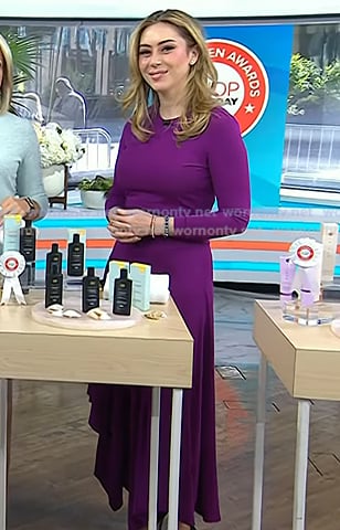 Dr. Shereene Idriss's purple asymmetric midi dress on Today