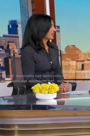 Dr. Tara Narula's black polka dot shirtdress on Good Morning America