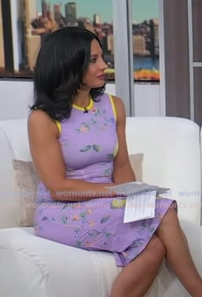 Dr. Tara Narula's purple lemon print dress on Good Morning America
