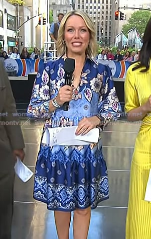 Dylan's blue floral print long sleeve mini dress on Today