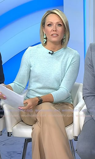 Dylan's light blue sweater and beige pants on Today