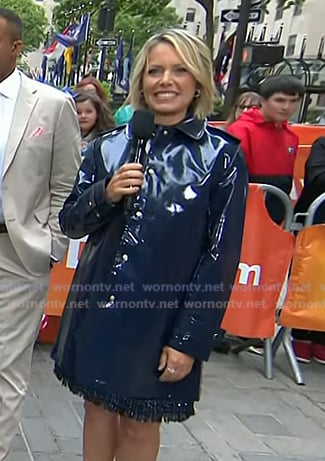 Dylan's navy rain coat on Today