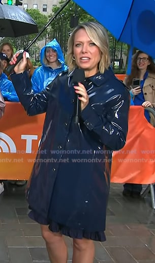 Dylan's navy rain coat on Today