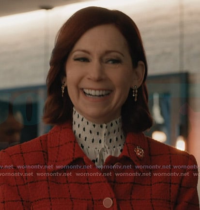 Elsbeth's red check jacket on Elsbeth